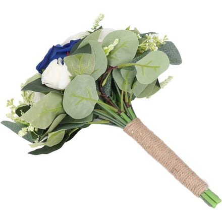 Bouquet de Mariée Artificiel Faux Bouquet de Fleurs Romantique Bouquet à Main de Mariée pour la Célébration bleu