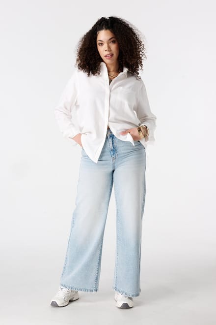 MS Mode Jeans Wide leg jeans met hoge taille