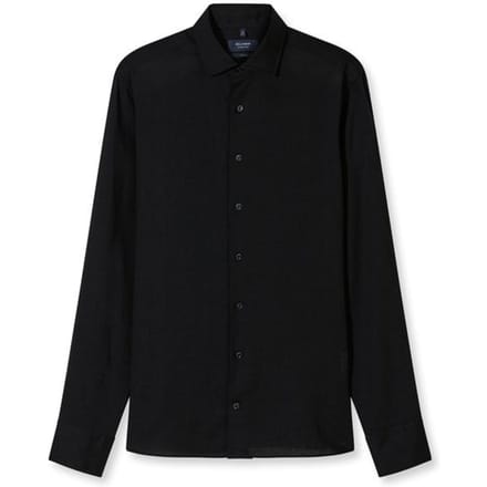 OLYMP Signature Casual Overhemd, Tailored Fit, Kent, Zwart