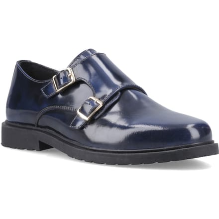 Hush Puppies Verity Hi-Shine Leder Dames Navy Schoenen