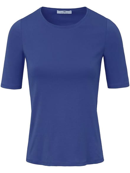Shirt 100% Pima Cotton ronde hals Van Peter Hahn blauw