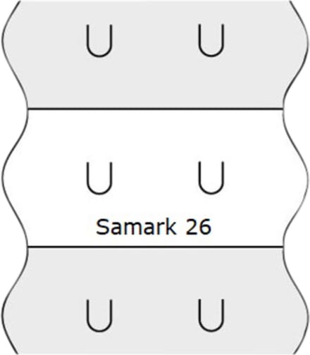 Prijsetiket 12x26mm sato samark wit afneembaar | 36 stuks