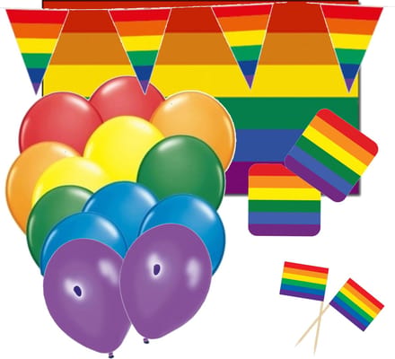 Regenboog versiering pakket middel