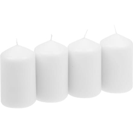 Stompkaarsen, 4‑pack - Wit
