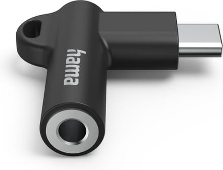 Hama Aux-adapter USB-C-3.5mm jack aansluiting, 90 hoekstekker, zwart