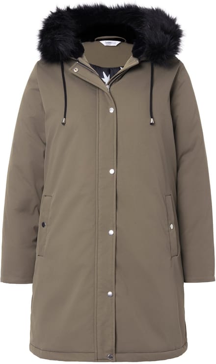 Angel of Style - Dames - Parka oversized capuchon sterrenpatroon - Kaki - Maat 46+
