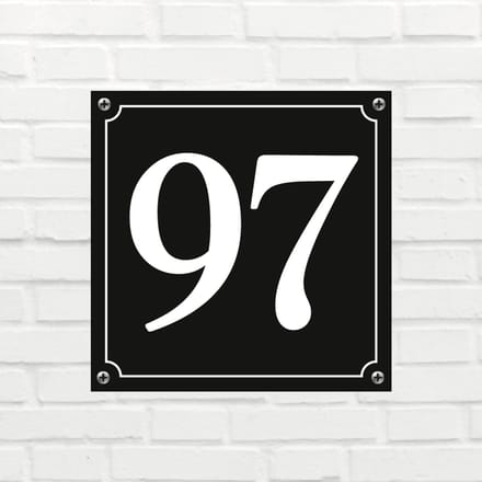Huisnummerbord Mat zwart Deluxe - Nummer 97 - incl. bevestiging