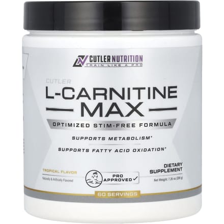 Cutler Nutrition, L-Carnitine Max, Tropische Smaak, 7.26 oz (206 gr)