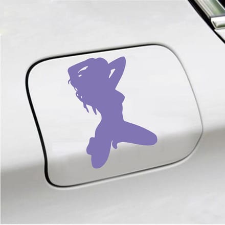 Bumpersticker - Dame - 14 X 10 - Paars