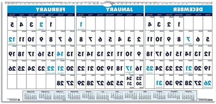 Wandkalender Drie Maanden - Jaarkalender Planner - Jaar Plannen - Grote Dagen Zichtbaar - 78 x 30 cm - Niet gespecificeerd