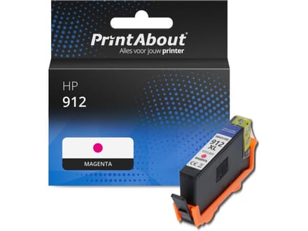 PrintAbout huismerk Inktcartridge 912 (3YL78AE) Magenta Geschikt voor HP