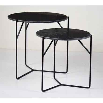 Bijzettafel Mason Zwart - 52 x 52 x 53 cm - Marmer