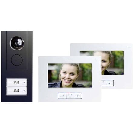 m-e modern-electronics Vistus VD ALU 6720 A Video-deurintercom Kabelgebonden Complete set voor Tweegezinswoning Antraciet