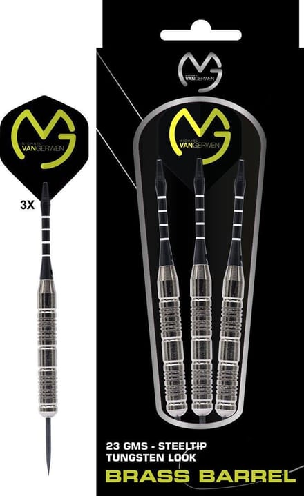 Michael van Gerwen - Tungsten look dartpijlen - 100% brass - 23 gram - dartpijlen