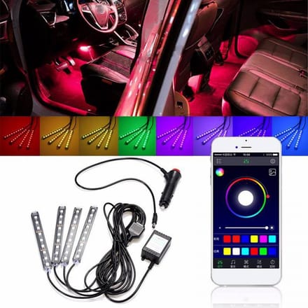 auto interieur ledstrips RGB - met afstandsbediening en App