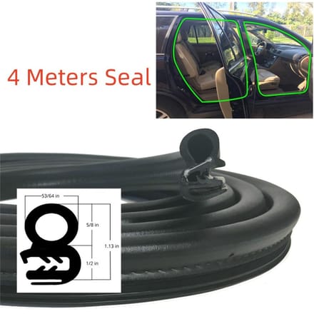 Blk rubberen autodeurafdichting tochstrip op het lichaam gemonteerd voor 4 meter EPDM stalen riem gray