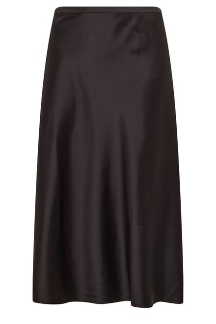 Yours London Chocoladebruine Schuingesneden Satijnen Rok Size 48