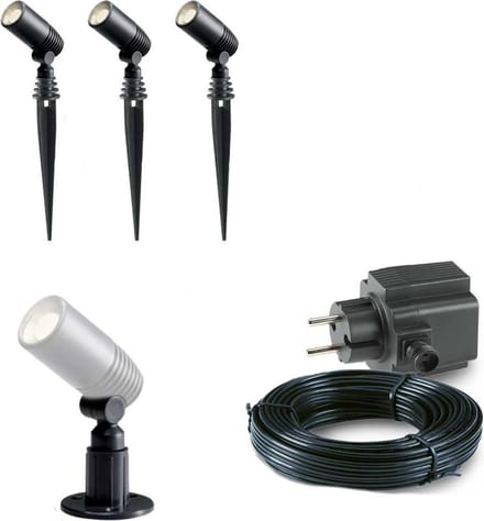 3x LED grond spot - 12V - 2 watt - complete set