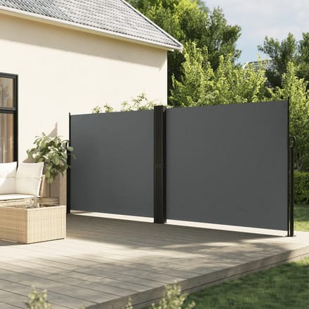 vidaXL - Windscherm - uittrekbaar - 180x1000 - cm - antracietkleurig