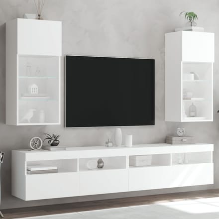 vidaXL - Tv-meubels - met - LED-verlichting - 2 - st - 40,5x30x90 - cm - wit