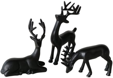 Boltze rendier set van 3. Zwart aluminium . Seran 10x22cm