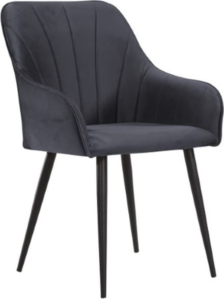 Soof&Tess - Set van 2 - Ferrara Eetkamerstoel - Antraciet - Fluweel - Velvet - Industrieel - Met armleuning - Easy Clean Stoffen - Hoge Kwaliteit