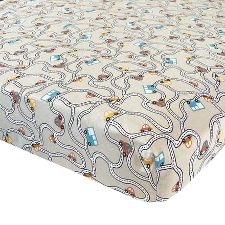 BINK Bedding Hoeslaken Traffic Beige Wieg/Kinderwagen 40 x 80 cm