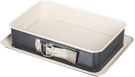 Rechthoekige springvorm 28 x 18 cm crème zwart Zenker Smart Pastry