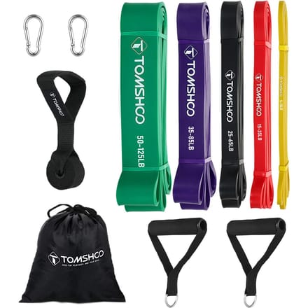Kit d'entraînement de résistance à domicile Ensemble de bandes de résistance en TPE avec ancre de porte Pinces de conversion Force blue