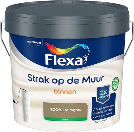 Flexa - Strak Op De Muur Binnen Mat - 100% Helmgras - Mengverf - 5 L