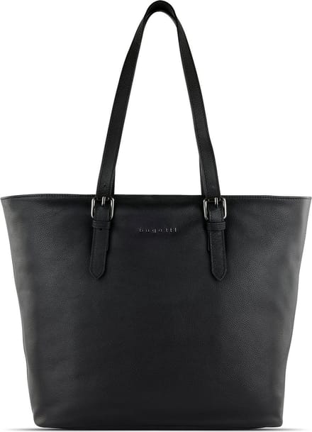 bugatti Schoudertas met laptopvak Bella Shopper Black Zwart