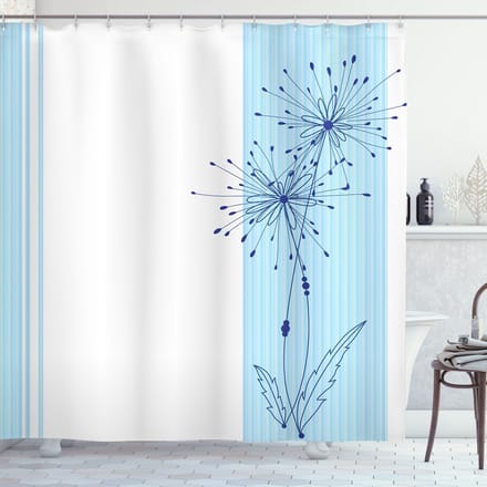 ABAKUHAUS douchegordijn – gestreept – 175x240 cm – lichtblauw – polyester