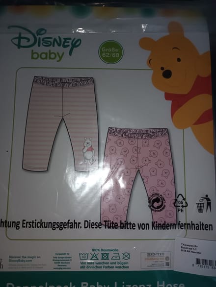 Disney baby  broekjes poeh maat 62/68