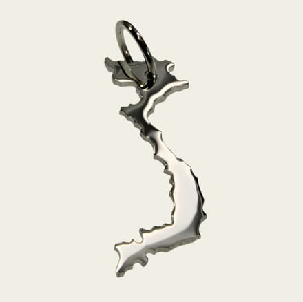 Zilveren Landkaart Vietnam ketting hanger