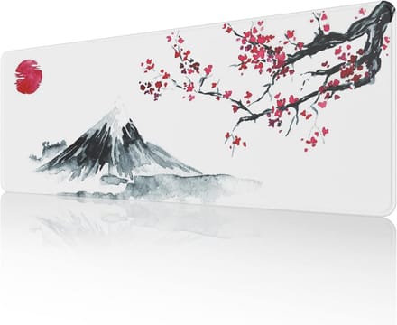 Verlengde Gaming Muismat met Witte Kersenbloesem - Antislip Bureau Onderlegger 800x300mm