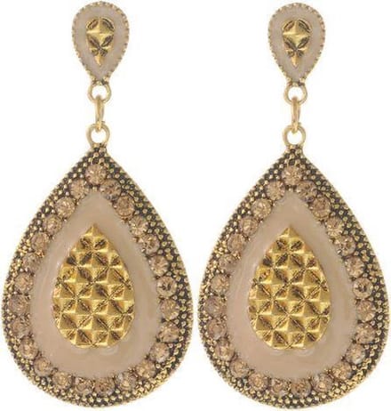 Behave - Oorshangers nude druppelvorm - Vintage chic stijl - 5,5 cm