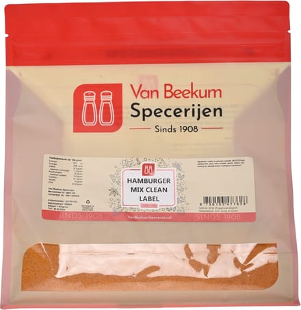 Van Beekum Specerijen - Hamburger Mix Clean Label - 1 KG (hersluitbare stazak)