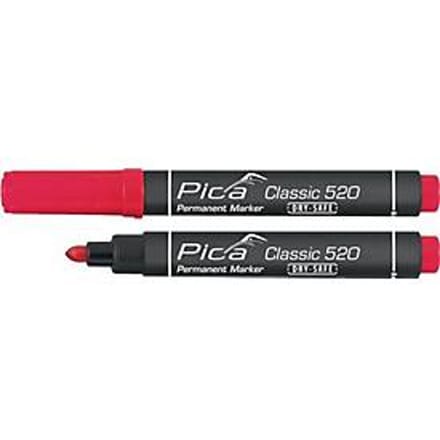 Permanent marker Classic rode lijn breedte 1-4mm ronde punt PICA, 10 stuks