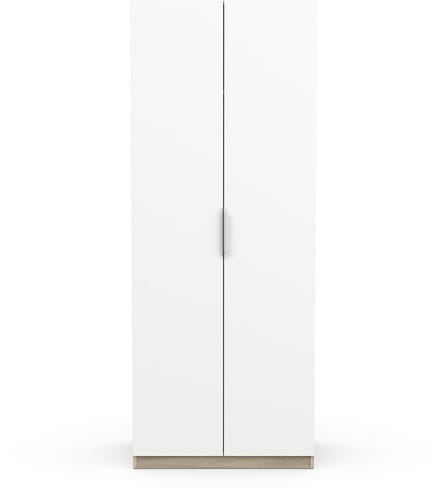 Garderobekast Spectre 80cm - mat wit/eik