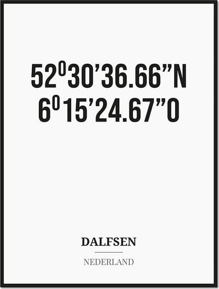 Poster/kaart DALFSEN met coördinaten