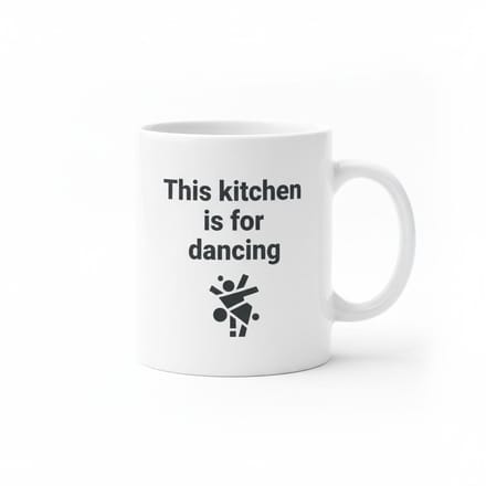 This Kitchen Is for Dancing Koffiemok 330 ml – Leuke Keuken Tekst Cadeau Mok