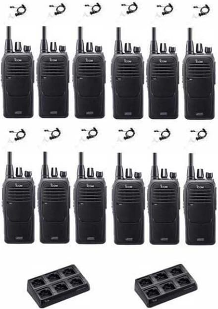 Set van 12 Icom IC-F29DR3 Digitaal met beveiliging headsets en multilader