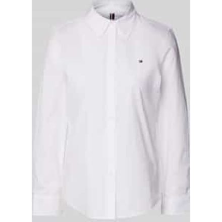 Regular fit overhemdblouse met logostitching