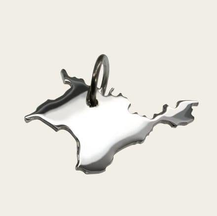Zilveren Landkaart De Krim ketting hanger