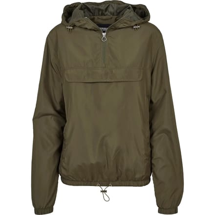 Urban Classics Basic Windrunner Dames Windbreaker - olijf - S