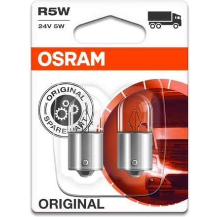 P27/7w lamp OSRAM R5W Standard 24V/5W, 2 Stuk