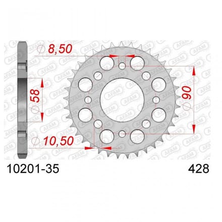 Couronne de transmission Afam pour Moto Kymco 125 K-Pipe 2012 à 2015 Neuf