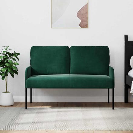 vidaXL - Banken - met - kussen - 110cm - Donkergroen - Multiplex