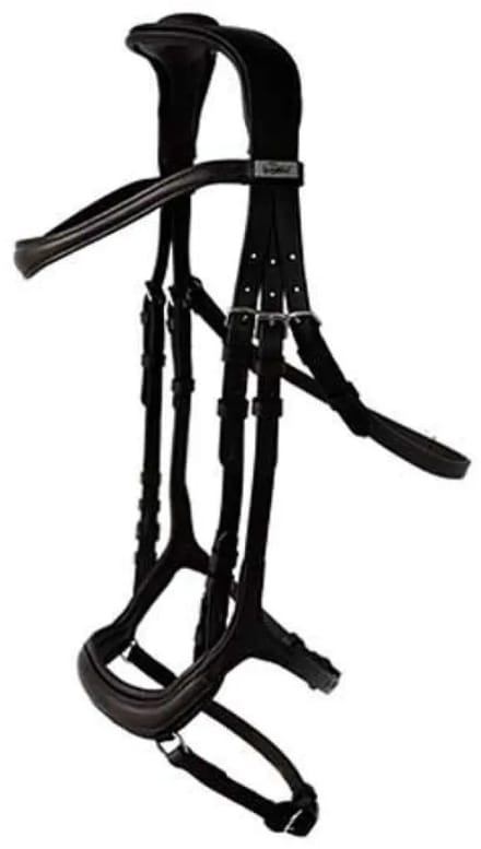 Lexhis Iedra Bit Rubber Reins Hoofdstellen Zwart Full