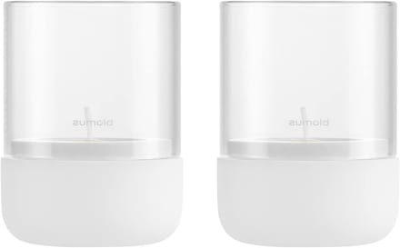Windlicht Set - Kaarsenhouder - Sfeerverlichting Binnen - Betonlook met Glas - XS - Wit